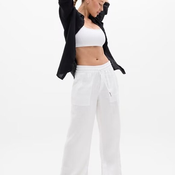 NWT Athleta Retreat Linen High Rise Wide Leg Pant Size Size XL - Picture 1 of 12